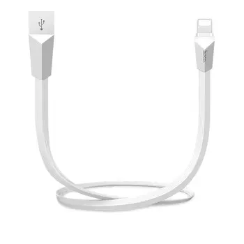 Кабель Lightning 8-pin-USB, 2.4A, 1.2м, белый HOCO Zinc Alloy rhombus X4 (УТ-00000369)