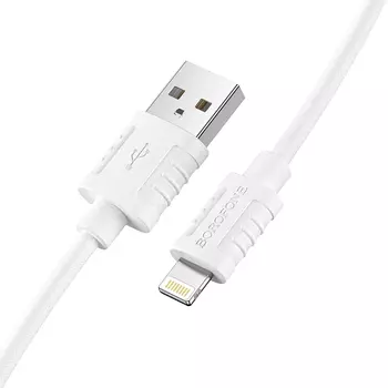 Кабель Lightning 8-pin(m)-USB 2.0(Am), 2.4A, 1м, белый Borofone BX52 (6931474744418)