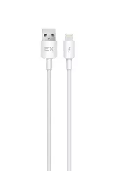 Кабель Lightning 8-pin(m)-USB 2.0(Am), 2.4A, 1м, белый Exployd Flow (EX-K-1244)