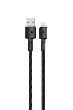 Кабель Lightning 8-pin(m)-USB 2.0(Am), 2.4A, 1м, черный Exployd Flow (EX-K-1279)