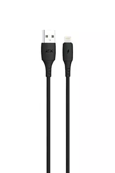 Кабель Lightning 8-pin(m)-USB 2.0(Am), 3A, 1м, черный Exployd Flow (EX-K-1285)