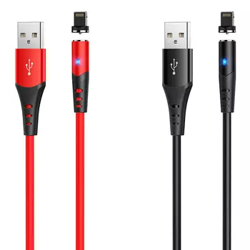 Кабель Lightning 8-pin(m)-USB 2.0(Am), экранированный, 2A, 1м, черный HOCO Honorific X60 (6931474744951)