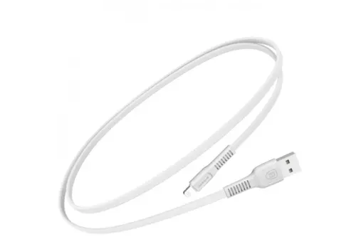 Кабель Lightning 8-pin(m)-USB 2.0(Am), плоский, 2A, 1м, белый Baseus (CALZY-B02)