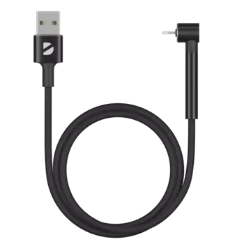 Кабель Lightning 8-pin-USB, угловой, 1м, черный Deppa (72294)