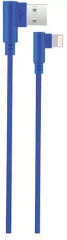 Кабель Lightning 8-pin(m)-USB 2.0(Am), угловой, 2.1A, 1м, синий Exployd (EX-K-541)