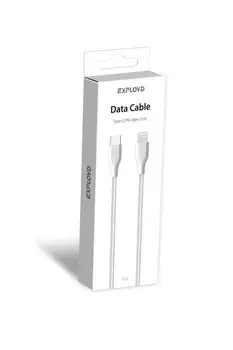 Кабель Lightning 8-pin(m)-USB Type-C(m), 3A, 1м, белый Exployd rise (EX-K-1237)