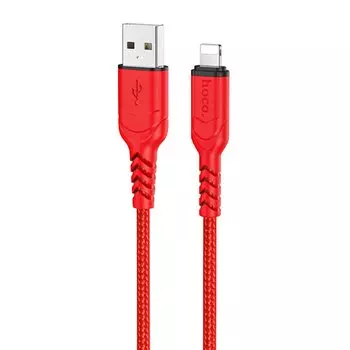 Кабель Lightning 8-pin-USB, 2.4A, 1м, красный HOCO X59 Victory (202524)