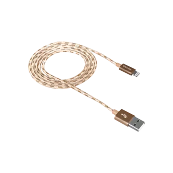 Кабель Lightning 8pin-USB 2.0, Canyon , 1m, золотистый (CNE-CFI3GO)