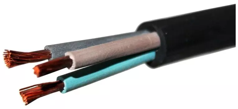 Кабель медный КГтп / КГтп-ХЛ 3x2.5мм² бухта 100м круглый ГОСТ черный Конкорд (4435)