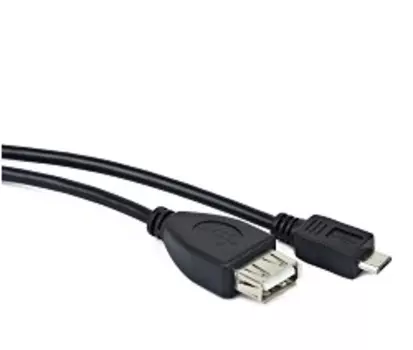 Кабель Micro USB-USB, OTG, 15см, черный Bion (BXP-OTG-AFBM-003)