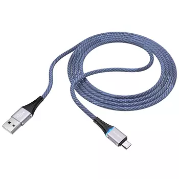 Кабель Micro USB 2.0(Bm)-USB 2.0(Am), 2.4A, 1.2м, синий Borofone BU25 (6931474728234)