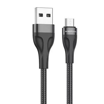 Кабель Micro USB-USB, 2.4A, 1м, черный Borofone Source BX61 (133849)