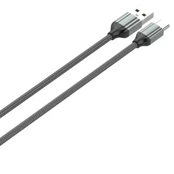 Кабель Micro USB 2.0(Bm)-USB 2.0(Am), 2.4A, 2м, серый LDNIO LS432 (LD_B4568)