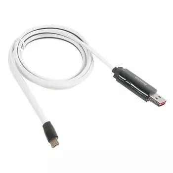 Кабель Micro USB-USB, 2A 1.2 м, белый HOCO displayed timing U29 (6957531062967)