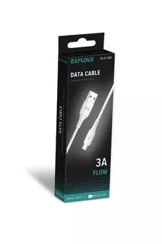 Кабель Micro USB 2.0(Bm)-USB 2.0(Am), 3A, 1м, белый Exployd (EX-K-1284)