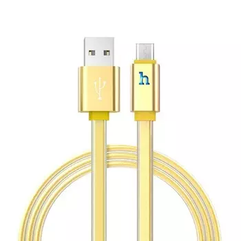 Кабель Micro USB 2.0(Bm)-USB 2.0(Am), плоский, 1.2м, золотистый HOCO Jelly UPL12 Plus (6931474720061)