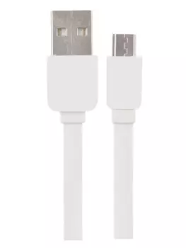 Кабель Micro USB 2.0(Bm)-USB 2.0(Am), плоский, 2.1A, 1м, белый MORE CHOICE K21m (752492)
