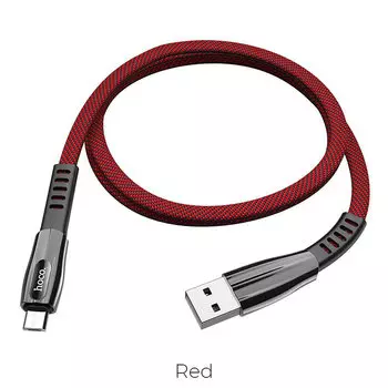 Кабель Micro USB-USB, плоский, 2.4A, 1.2м, красный HOCO U70 (УТ-00008037)