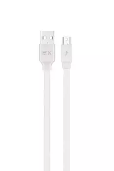 Кабель Micro USB 2.0(Bm)-USB 2.0(Am), плоский, 2.4A, 1м, белый Exployd (EX-K-1308)