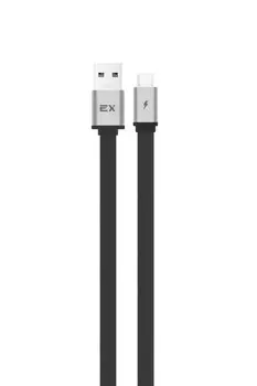 Кабель Micro USB 2.0(Bm)-USB 2.0(Am), плоский, 2.4A, 1м, черный Exployd (EX-K-1311)