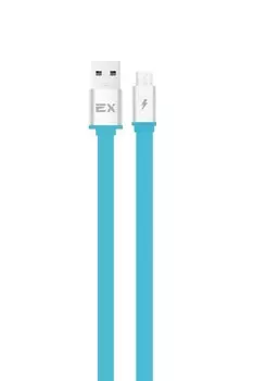 Кабель Micro USB 2.0(Bm)-USB 2.0(Am), плоский, 2.4A, 1м, синий Exployd (EX-K-1313)