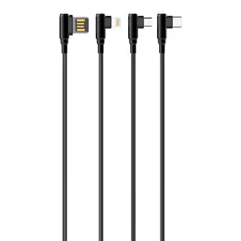Кабель Micro USB 2.0(Bm)-USB 2.0(Am), угловой, 2.4A, 1м, серый LDNIO LS421 (LD_B4620)