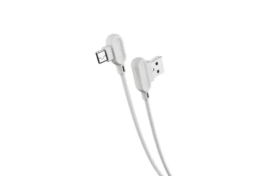 Кабель Micro USB 2.0(Bm)-USB 2.0(Am), угловой, экранированный, 2A, 1м, белый Exployd (EX-K-1051)