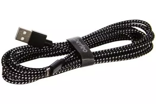 Кабель USB(Am)-Micro USB(Bm), 3 м, черный/белый, PERFEO U4802 (30010755)