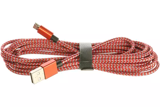 Кабель Micro USB-USB, 3м, белый/красный PERFEO (U4804 / 30010757)