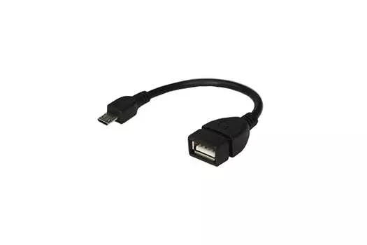 Кабель Micro USB-USB, OTG, 15см, черный REXANT (18-1182)