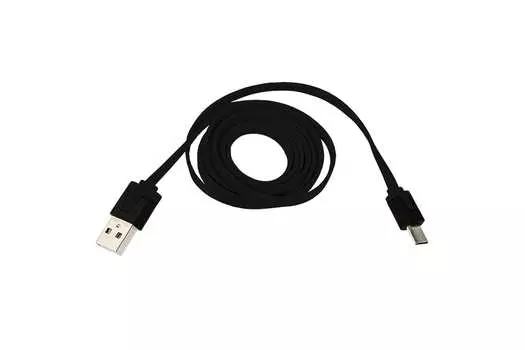 Кабель Micro USB-USB, плоский, 1м, черный REXANT (18-4270)