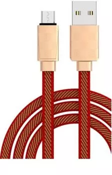 Кабель Micro USB-USB, плоский, 1м, красный/золотистый TFN fashion (C-GUC-MIC1MGL)