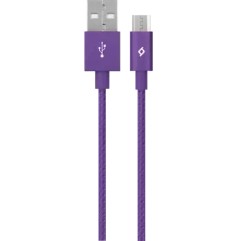 Кабель micro USB-USB, TTEC, 1.2m, фиолетовый, Нейлоновая оплетка кабеля (2DK11MR)