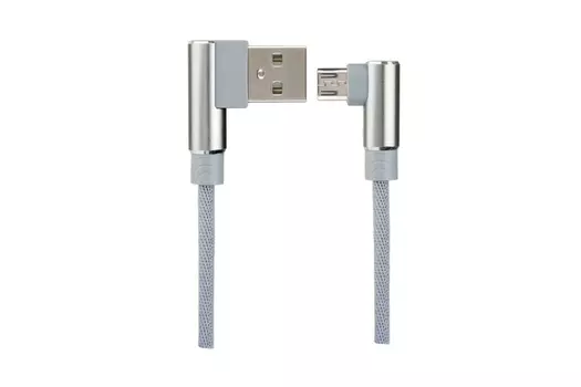 Кабель Micro USB-USB, угловой/угловой, 1 м, серый, PERFEO (U4805 / 30013258)