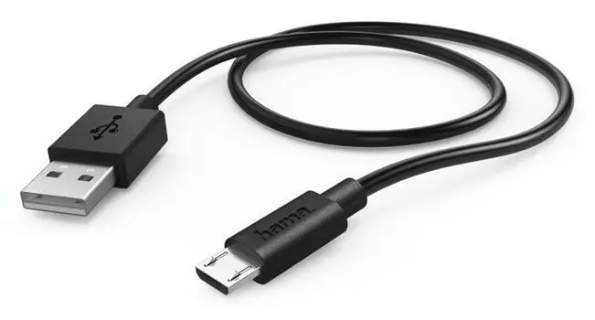 Кабель microUSB-USB, Hama, 60см, черный (00178328)