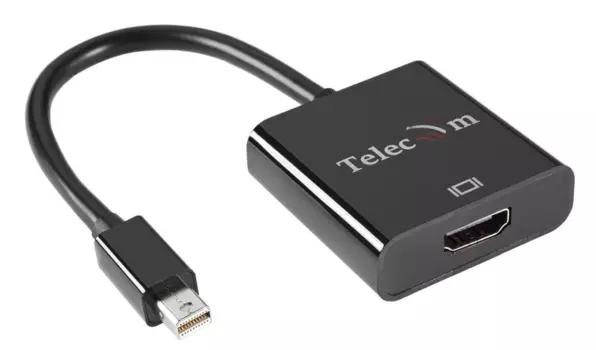Кабель Mini DisplayPort(M)-HDMI(19F) 4K, 20см, черный Telecom (TA6056)