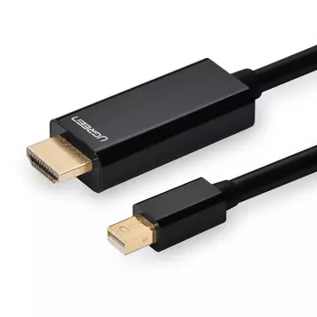 Кабель Mini DisplayPort(M)-HDMI(19M) 4K, экранированный, 3м, черный UGREEN MD101 (10455)