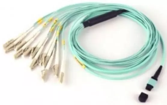 Кабельная сборка LANMASTER, MPO, OM3, 3 м, LSZH, бирюзовый (LAN-12M-12LC/OM3-3.0)