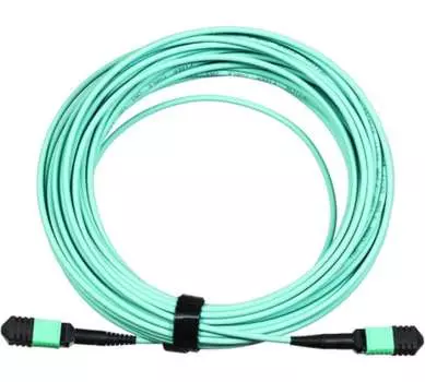 Кабельная сборка LANMASTER, MPO/UPC-MPO/UPC, многомодовый, 50/125, OM3, двойной, 5 м, LSZH, бирюзовый (LAN-12M-12M/OM3B-5.0)