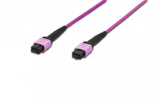 Кабельная сборка LANMASTER, MPO/UPC-MPO/UPC, многомодовый, 50/125, OM4, двойной, 5 м, LSZH, розовый (LAN-12M-12M/OM4B-5.0)