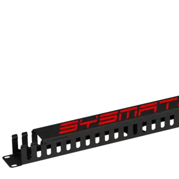 Кабельный органайзер SYSMATRIX SA 0020.911 для укладки кабеля внутри корпуса монтажного шкафа, 1U, с крышкой, черный (SA 0020.911)