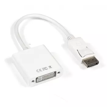 Кабель-переходник (адаптер) DisplayPort(20M)-DVI(19F), экранированный, 15 см, белый Exegate (EX284909RUS)