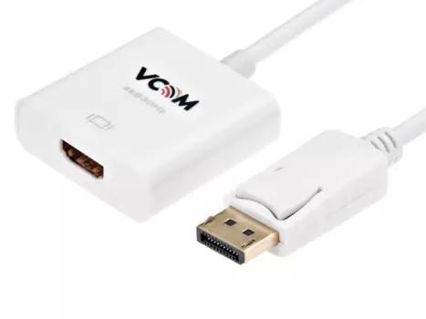 Кабель-переходник (адаптер) DisplayPort(20M)-HDMI(19F) 4K 30Гц, 20см, белый VCOM (CG601)