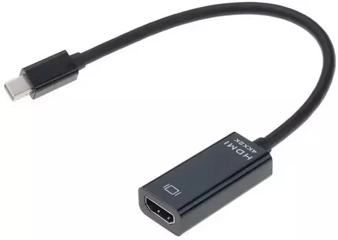 Кабель-переходник (адаптер) DisplayPort(20M)-HDMI(19F) 4K, 15 см, черный Bion (BXP-A-mDPM-HDMIF-015)