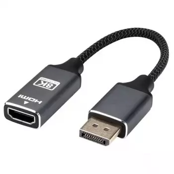 Кабель-переходник (адаптер) DisplayPort(20M)-HDMI(19F) v1.4/v2.1 4K, 20см, черный KS-is (KS-534)