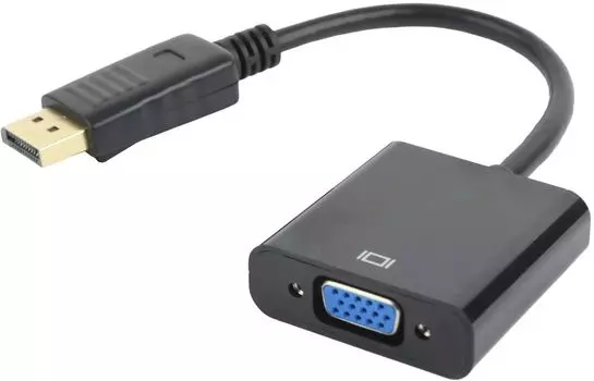 Кабель-переходник (адаптер) DisplayPort (M)-VGA(15F) v1.4, 15 см, черный PREMIER (6-932)