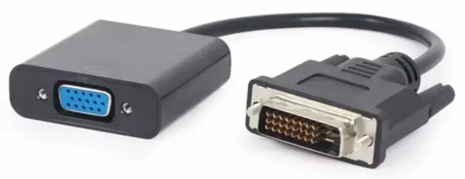 Кабель-переходник (адаптер) DVI-D(25M)-VGA(15F) Dual Link, 23 см, черный Ningbo (1062147)