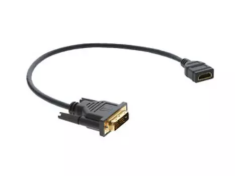 Кабель-переходник (адаптер) HDMI(19F)-DVI-D(M) Single Link, экранированный, 30 см, черный Kramer ADC-DM/HF (99-9497101)