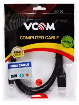 Кабель-переходник (адаптер) HDMI(19M)-Micro HDMI(19M) v1.4 4K, экранированный, 1.5 м, черный VCOM (CG587-1.5M)