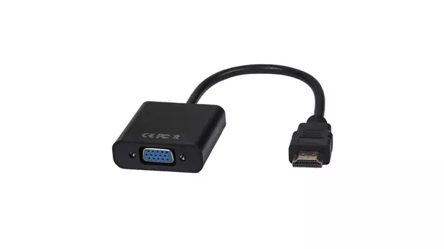 Кабель-переходник (адаптер) HDMI(19M)-VGA(15F), 10см, черный Ritmix RCC-155 (RCC-155)